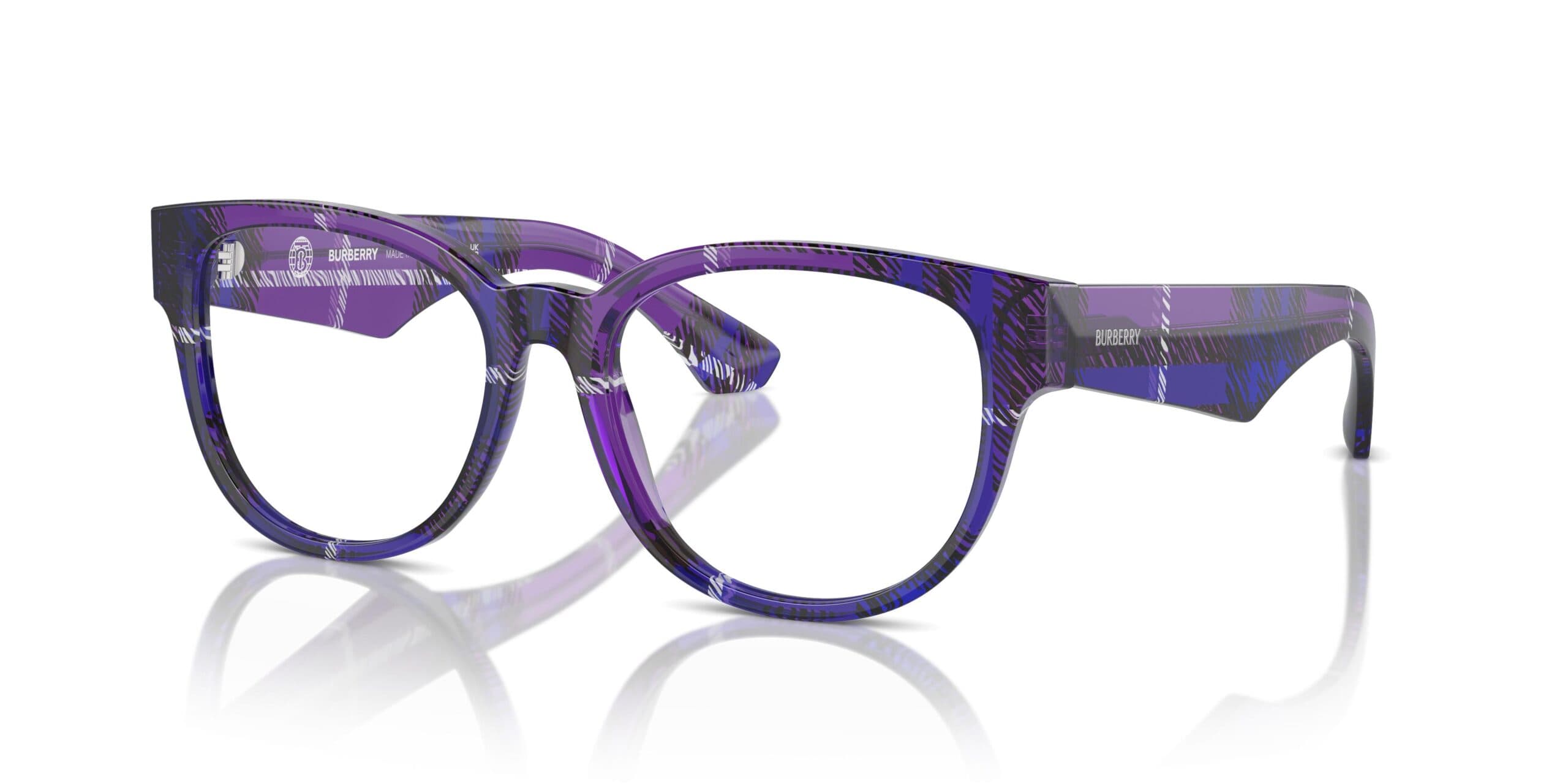Burberry 0BE2410F 4113 Eyeglasses Transparent Checkered Blue 53mm Women