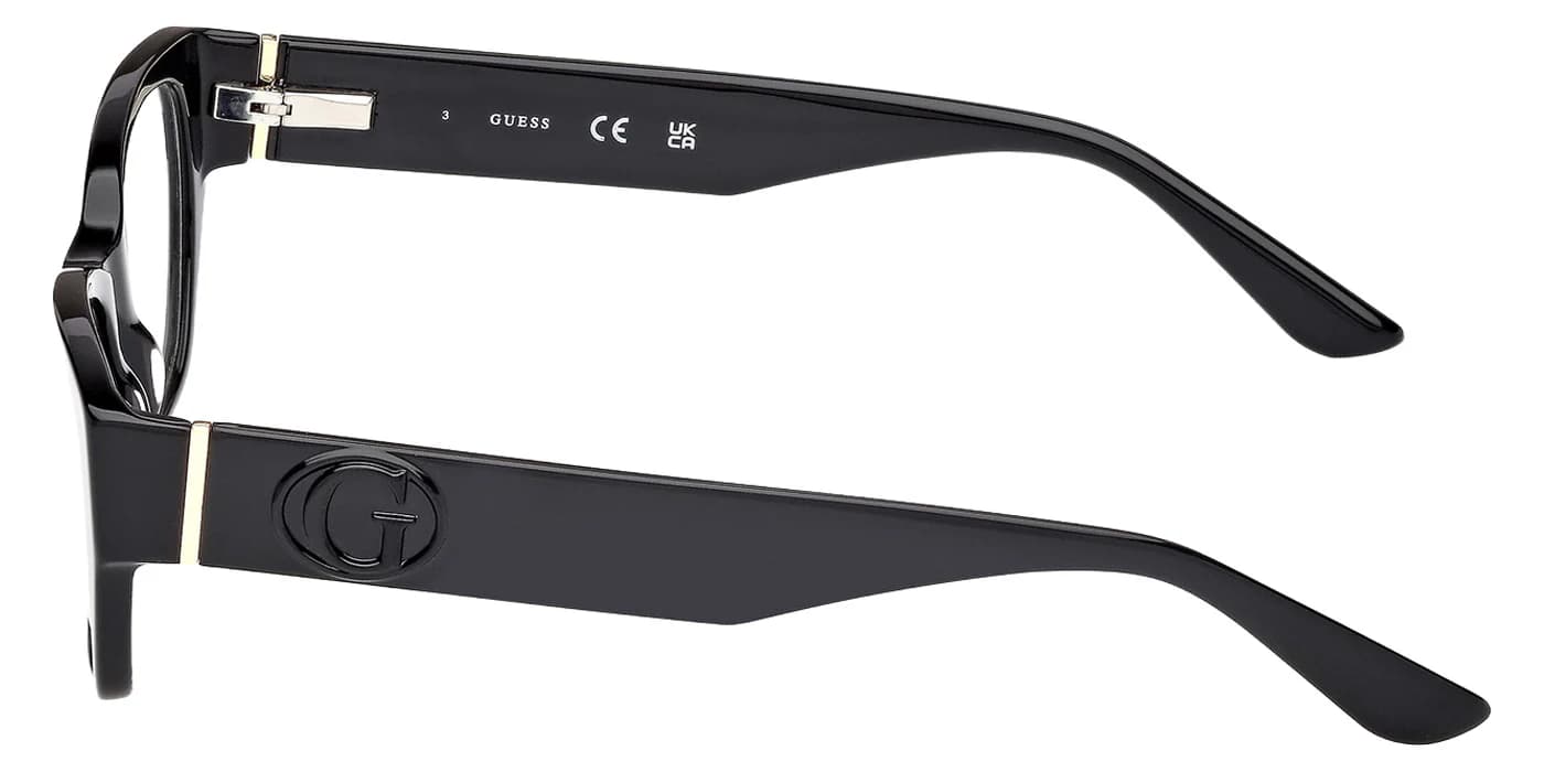 Guess GU50304 001 Eyeglasses Shiny Black 52mm Women 3
