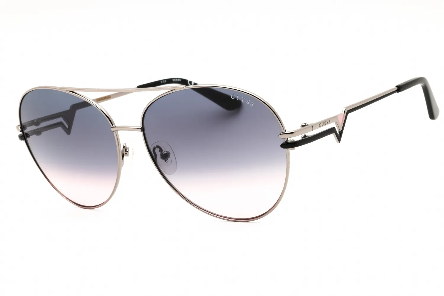Guess GU7735 10B Sunglasses Shiny Light Nickeltin 64mm Women
