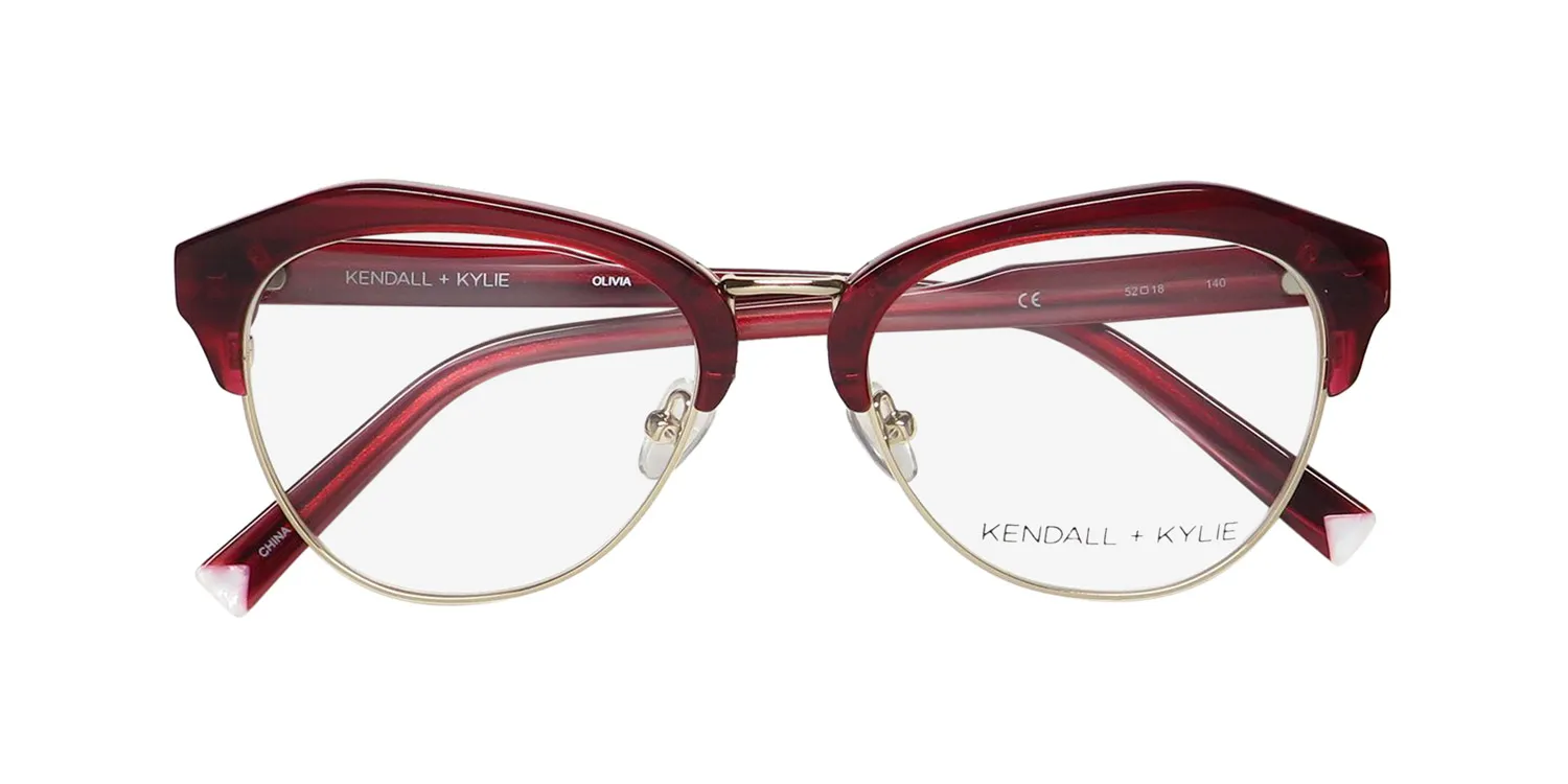 Kendall + Kylie Kko108 Olivia 605 Eyeglasses Burgundy 52mm 2