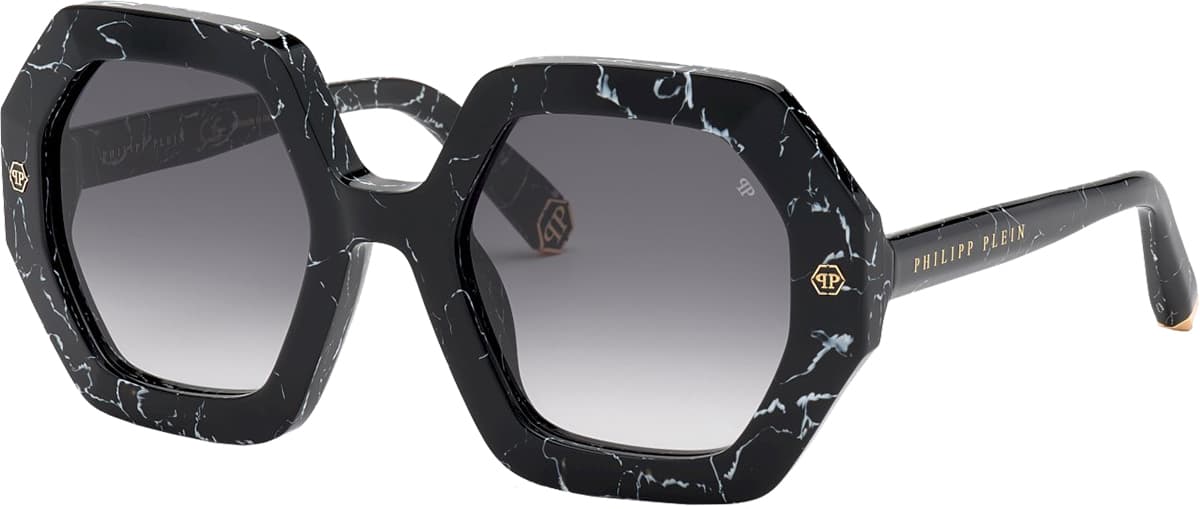 Philipp Plein SPP039M 0869 Sunglasses Marbled Black 53mm Women