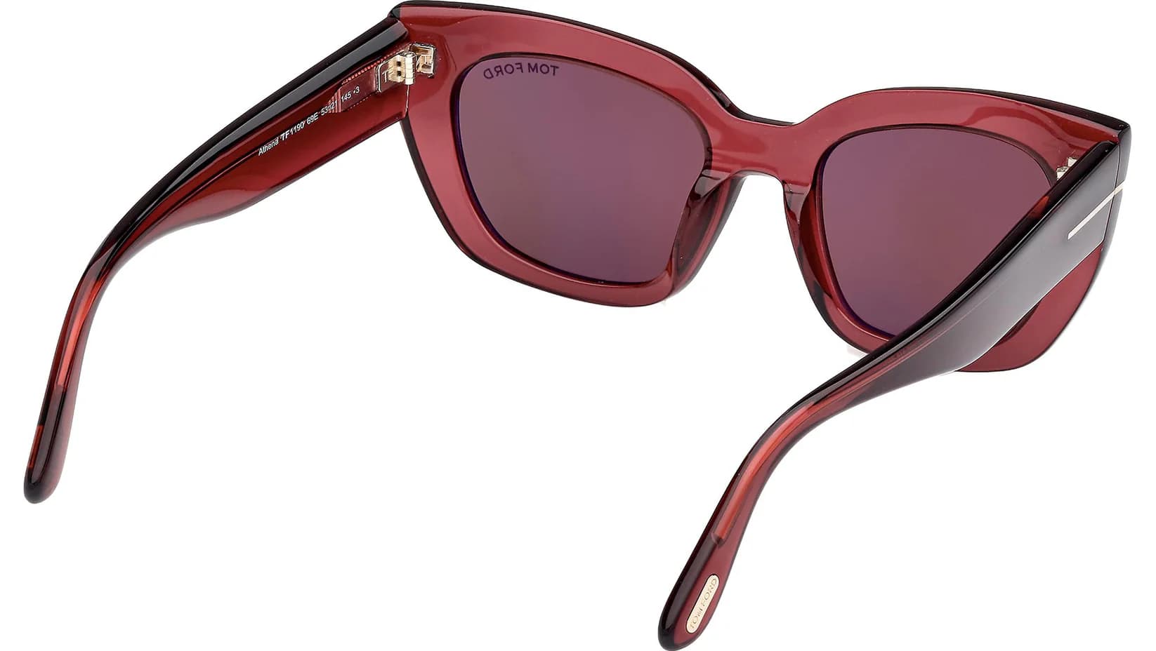 Tom Ford FT1190 69E Sunglasses Shiny Bordeaux 53mm Women 5