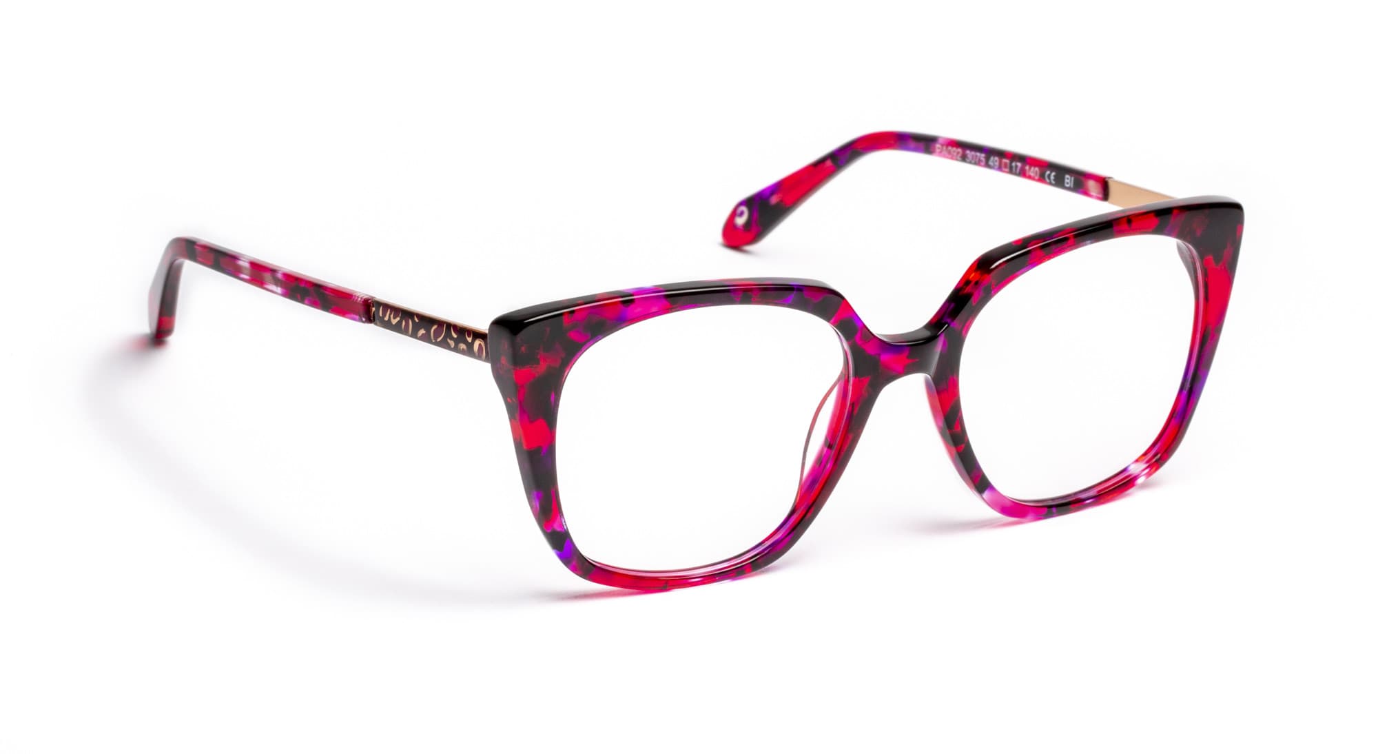 J.F. Rey Petite PA092 3075 Eyeglasses Demi Red Plum 49mm Women