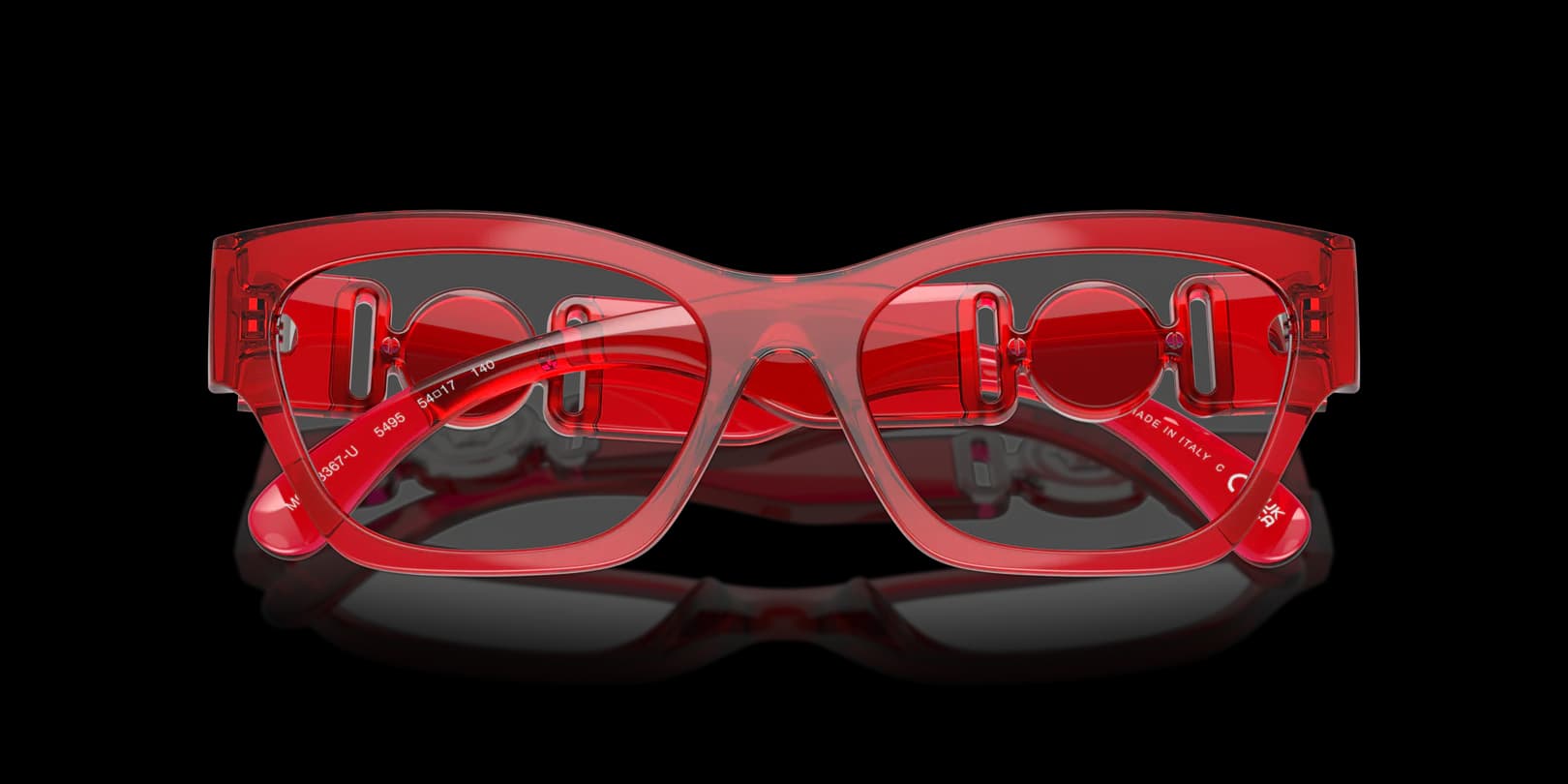 Versace 0VE3367U 5495 Eyeglasses Transparent Red 52mm Women 5