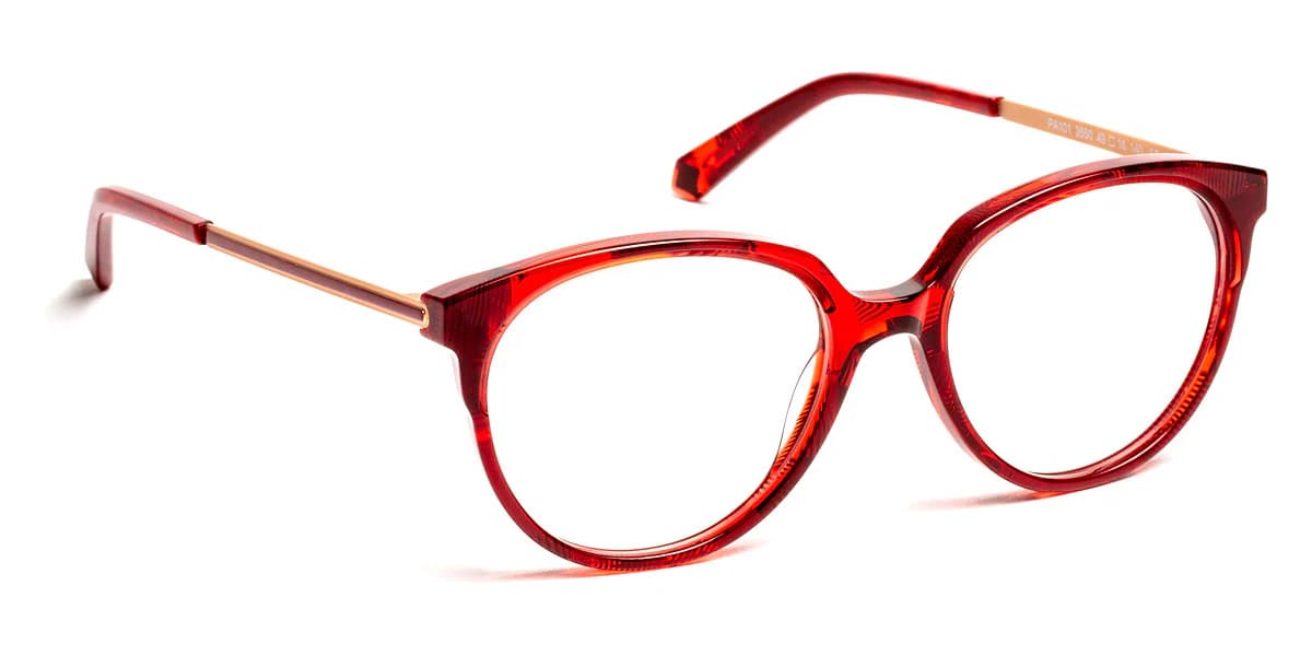 J.F. Rey Petite PA101 3550 Eyeglasses Burgundy Gold 49mm Women