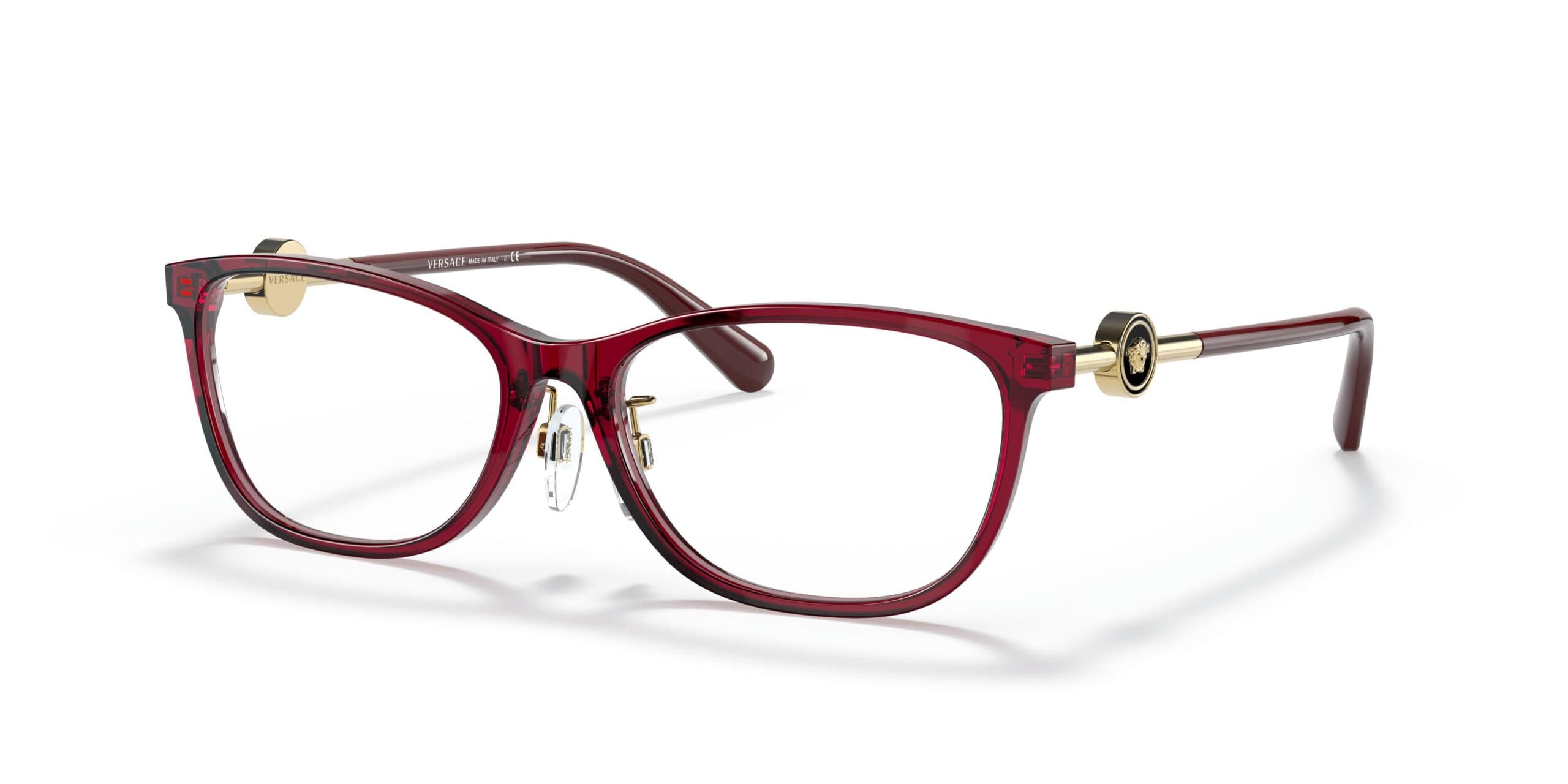 Versace 0VE3297D 388 Eyeglasses Transparent Bordeaux 55mm Women