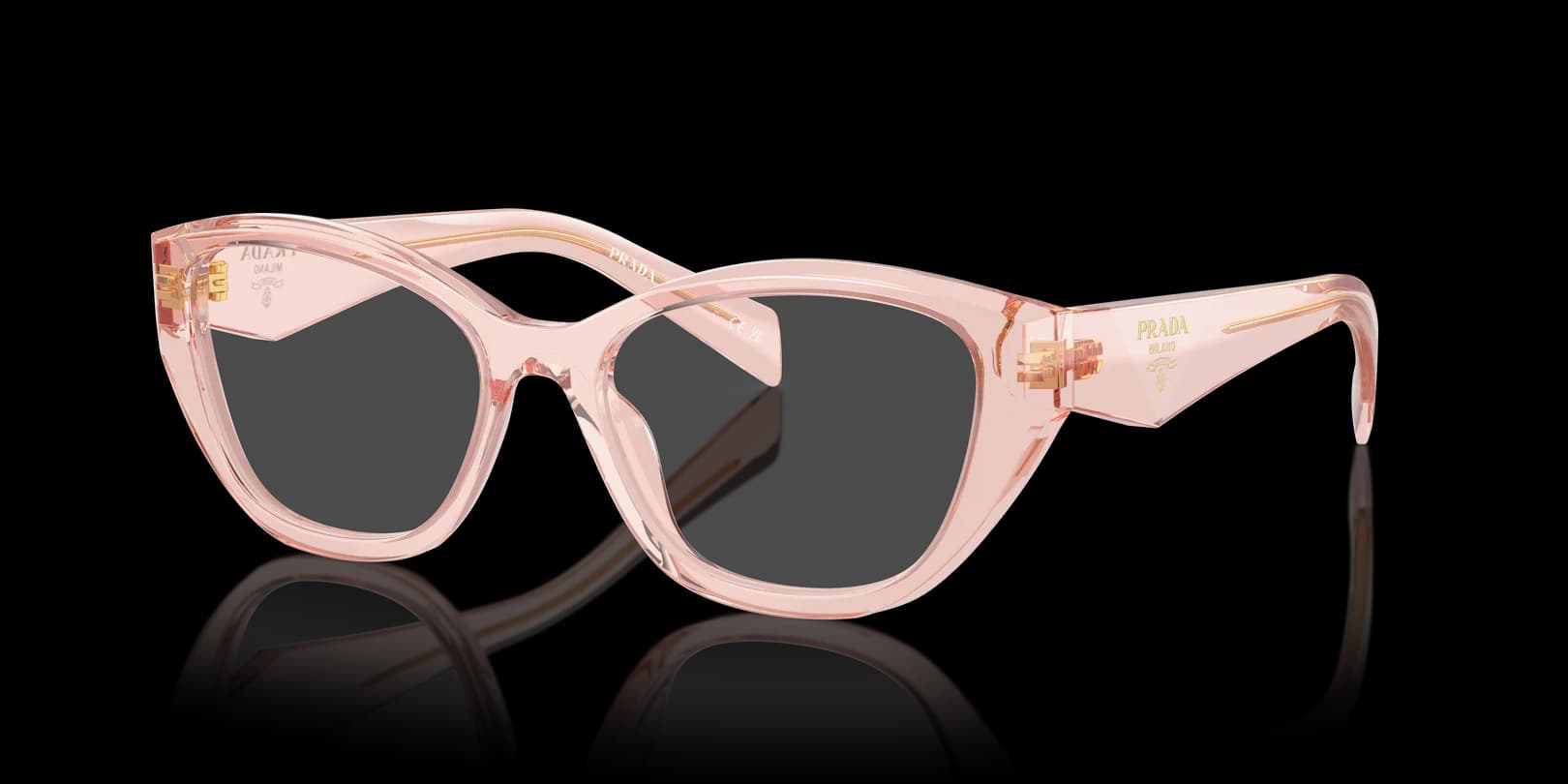Prada 0PR 21ZV 19Q1O1 Eyeglasses Transparent Peach 53mm Women