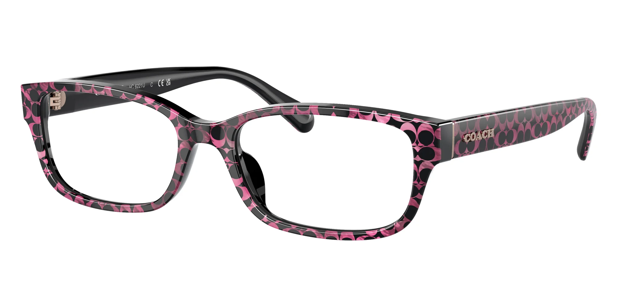 Coach HC6221U 5783 Eyeglasses Ruby Pearl Signature 52mm Women