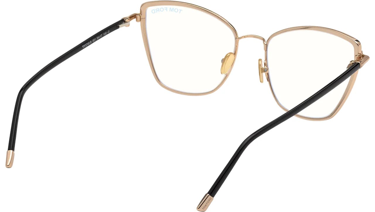 Tom Ford FT5740B 001 Eyeglasses Shiny Black 54mm Women 5