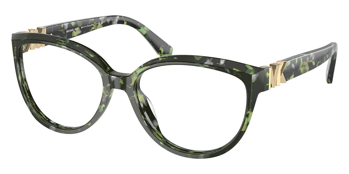 Michael Kors MK4114 Punta Mita 3953 Eyeglasses Green Tortoise 55mm Women