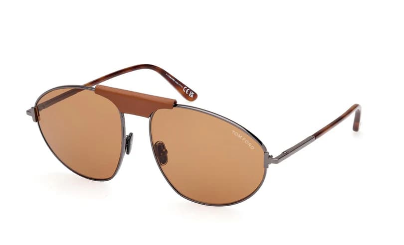 Tom Ford FT1095 08E Sunglasses Shiny Gunmetal 60mm Men