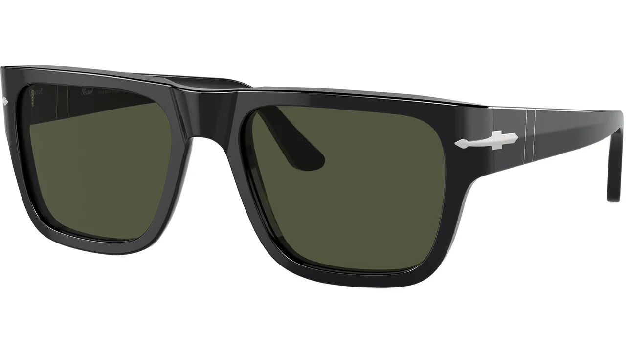 Persol PO3348S 95/31 Sunglasses Shiny Black 57mm Men