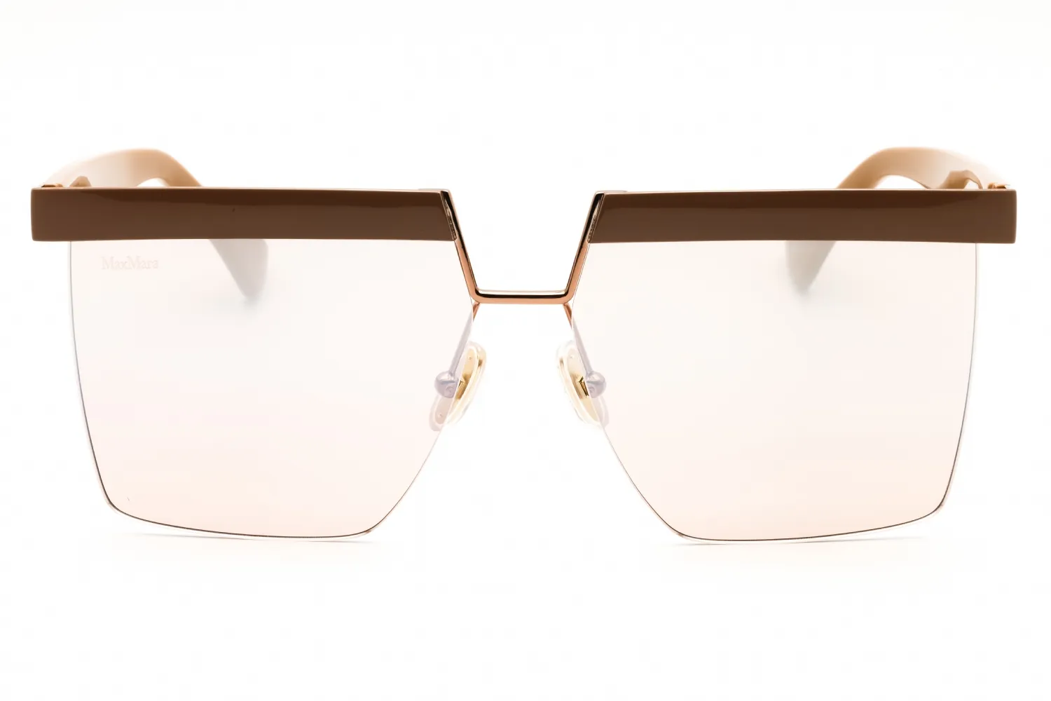 Max Mara MM0071 45G Sunglasses Shiny Light Brown 60mm Women 2