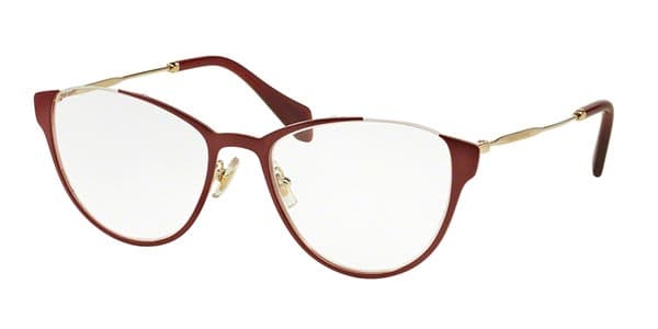 Miu Miu VMU51O UE51O1 Eyeglasses Burgundy Gold 53mm Women
