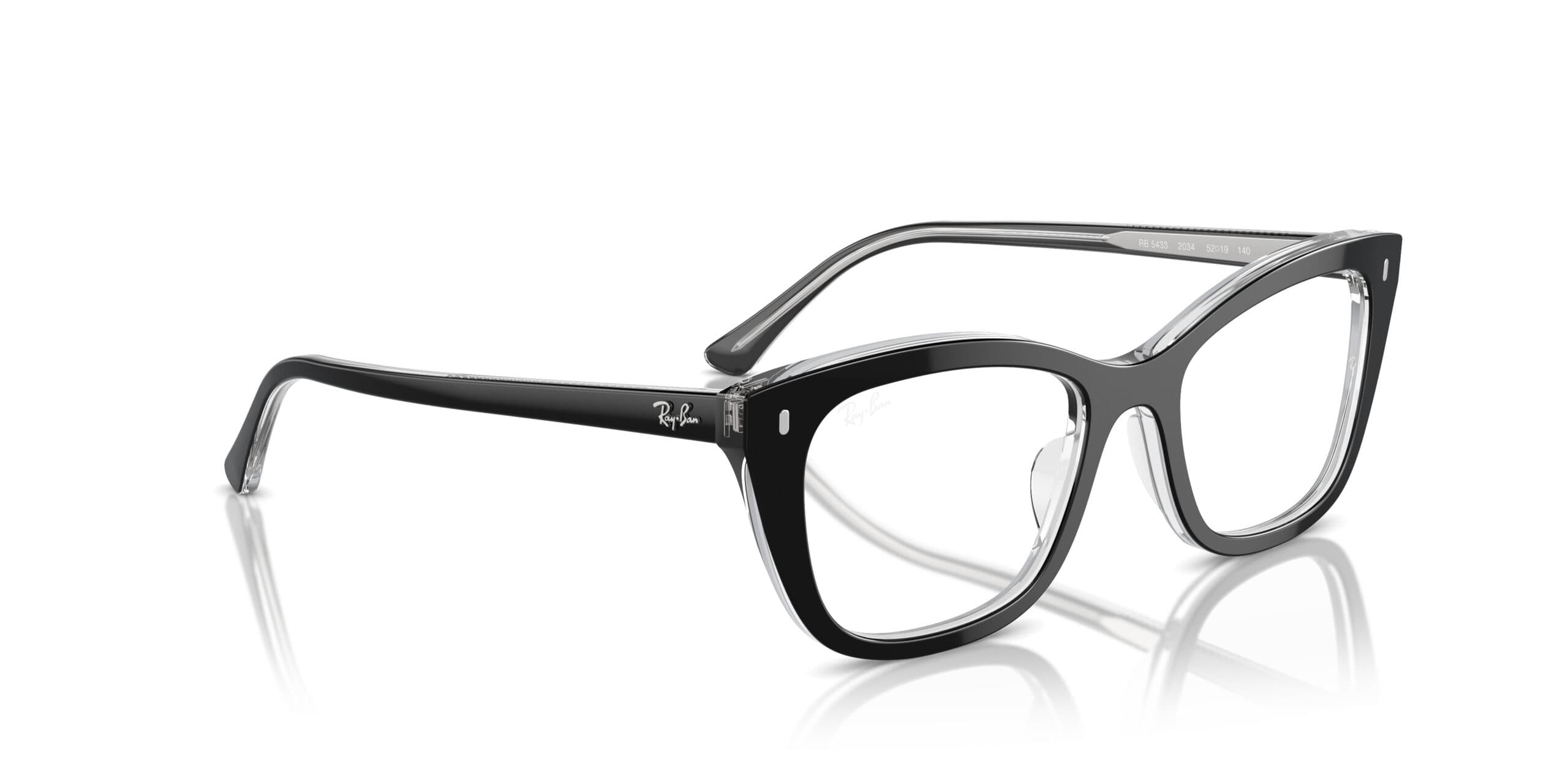 Ray-Ban RB5433 2034 Eyeglasses Black On Transparent 50mm Women 4