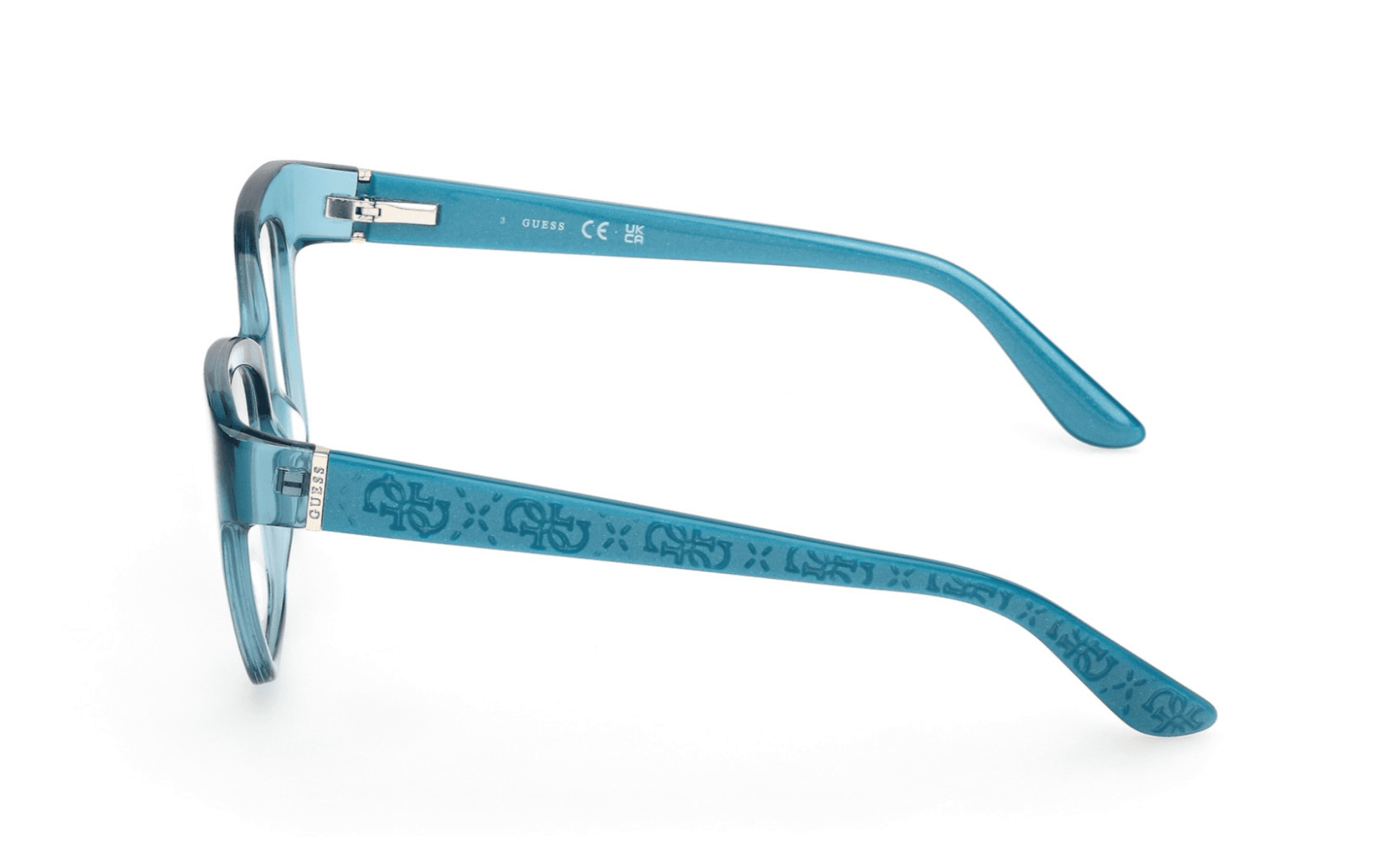 Guess GU50233 087 Eyeglasses Shiny Turquoise 53mm Women 3