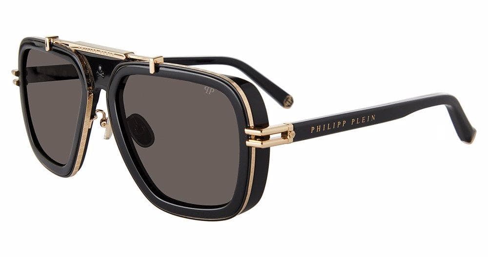 Philipp Plein SPP109V 700K Sunglasses Shiny Black 57mm Men