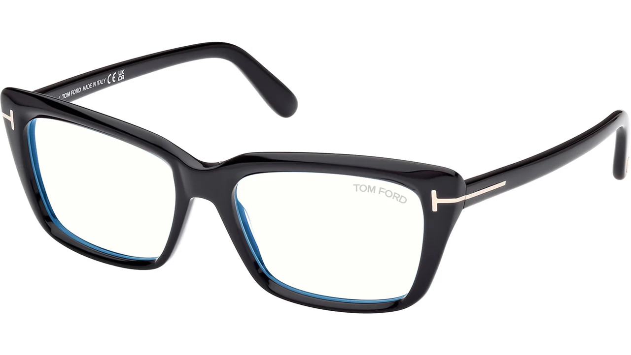 Tom Ford FT5894B 001 Eyeglasses Shiny Black 56mm Women