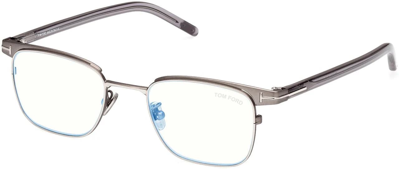 Tom Ford FT5854D-B 008 Eyeglasses Shiny Gunmetal 49mm Men