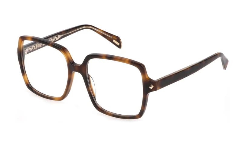 Police VPLG30 09AJ Eyeglasses Shiny Brown Havana 54mm Women