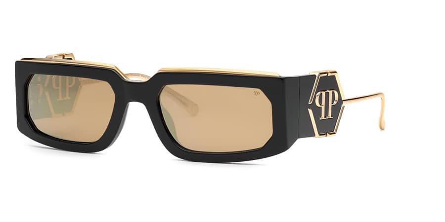 Philipp Plein SPP119M 700G Sunglasses Shiny Black 58mm Unisex