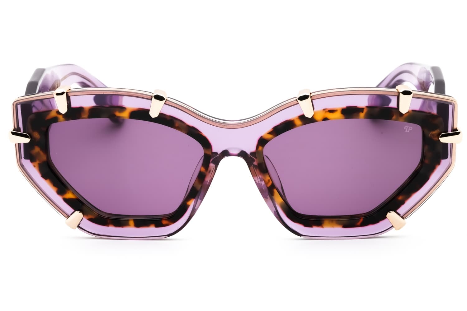 Philipp Plein SPP099V 06PF Sunglasses Shiny Transparent Violet 65mm Women 2