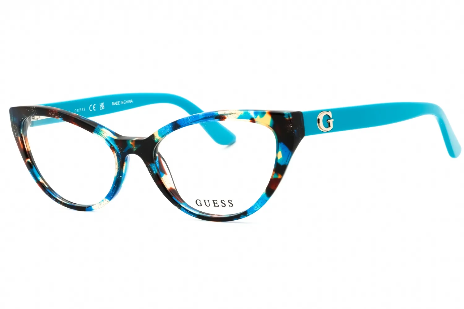 Guess GU50236 087 Eyeglasses Shiny Turquoise 54mm Women