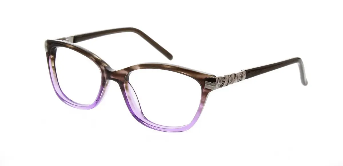 Ellen Tracy Dhaka Eyeglasses Smoke Purple Horn 52mm Women