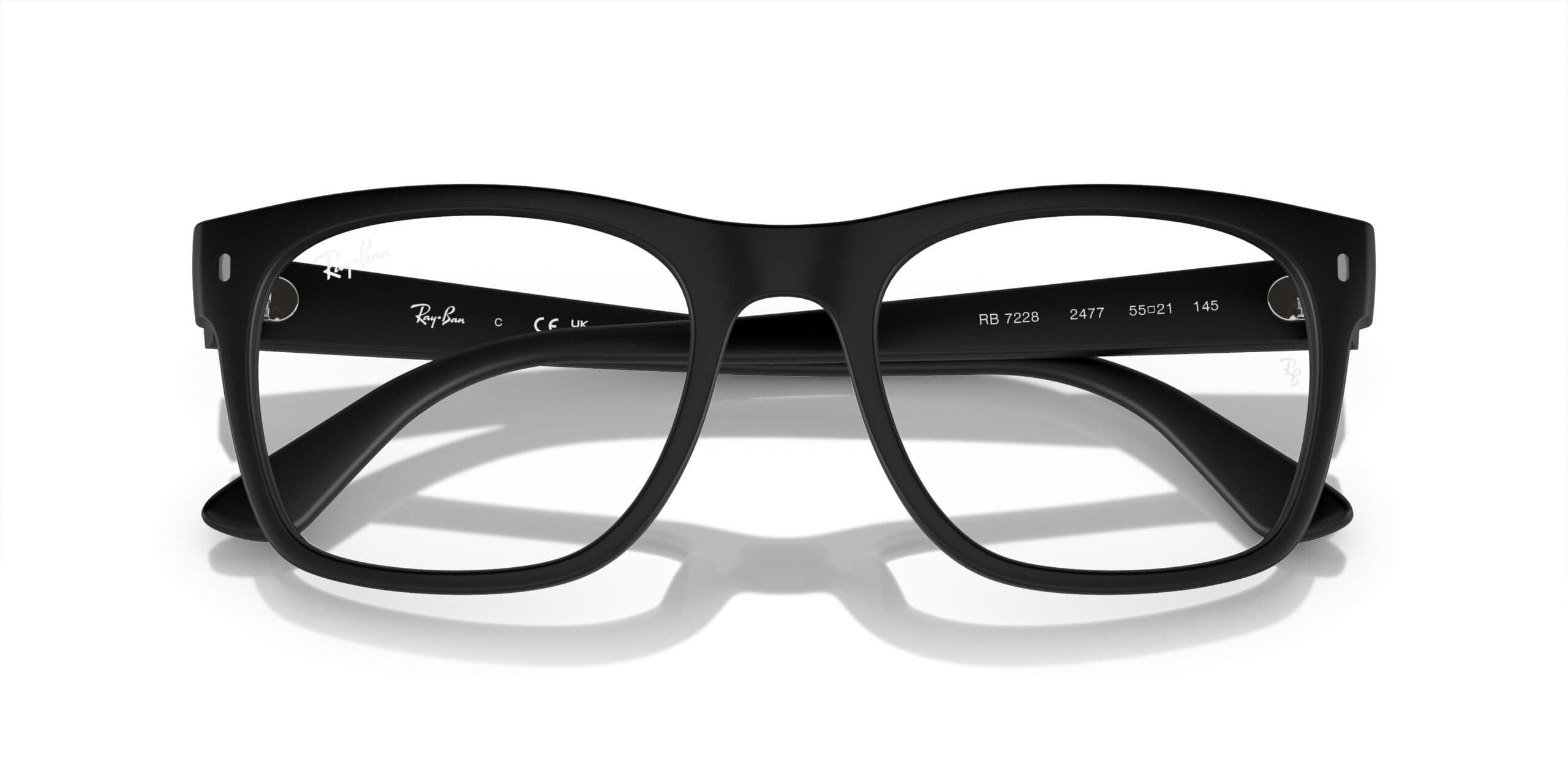 Ray-Ban RB7228 2477 Eyeglasses Matte Black 55mm Unisex 6