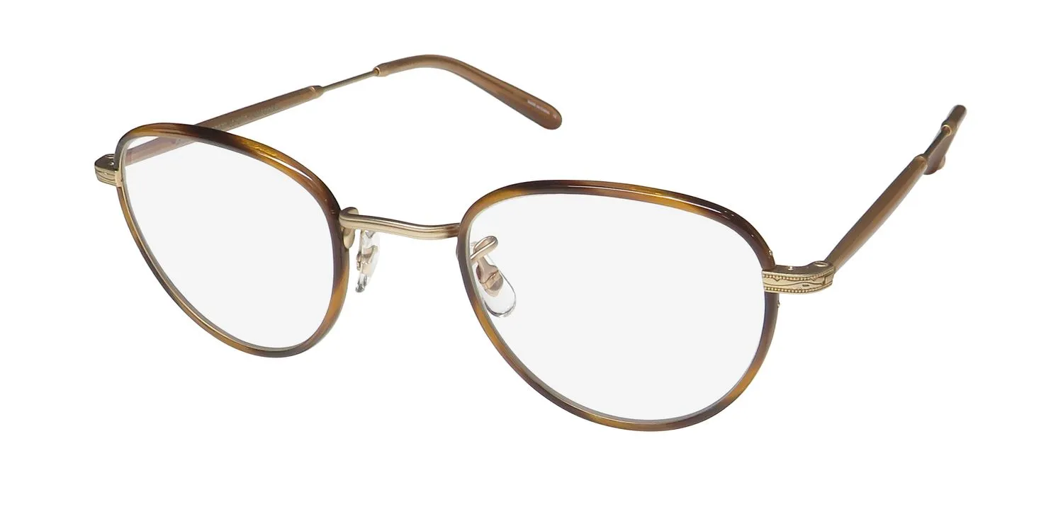 Garrett Leight Wiltern Blue Light Technology db-mg-al Eyeglasses Demi Blonde 46mm Unisex