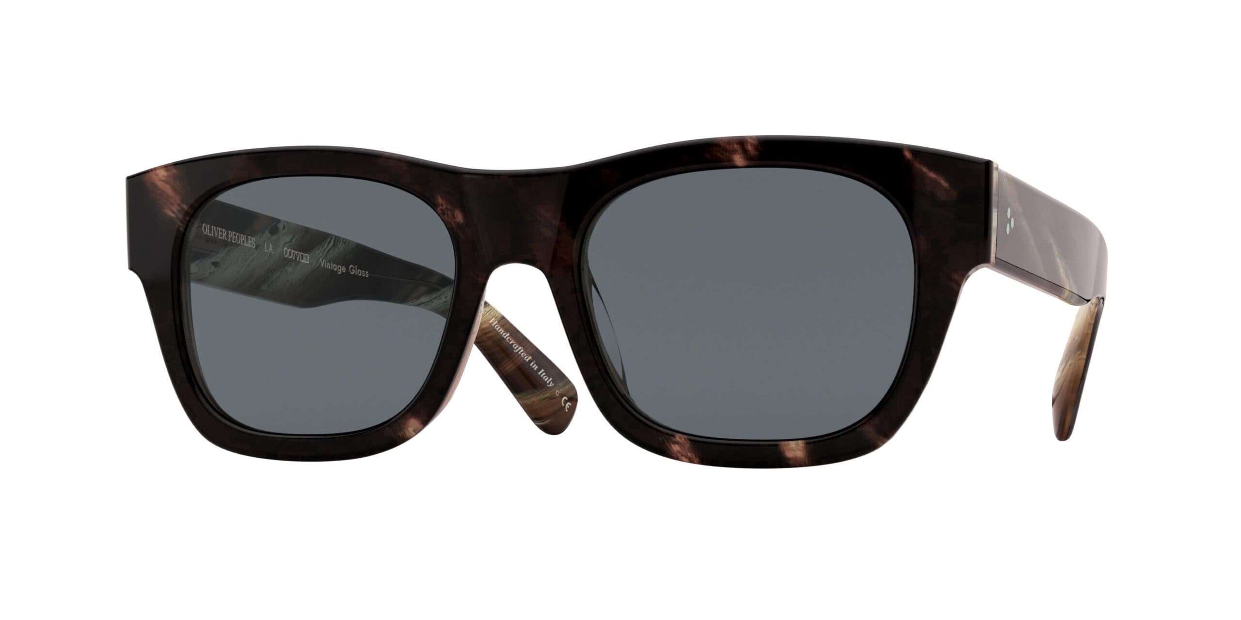 Oliver Peoples Keenan OV5418SU 1683R5 Sunglasses Navy Bark Brown Horn 51mm Men