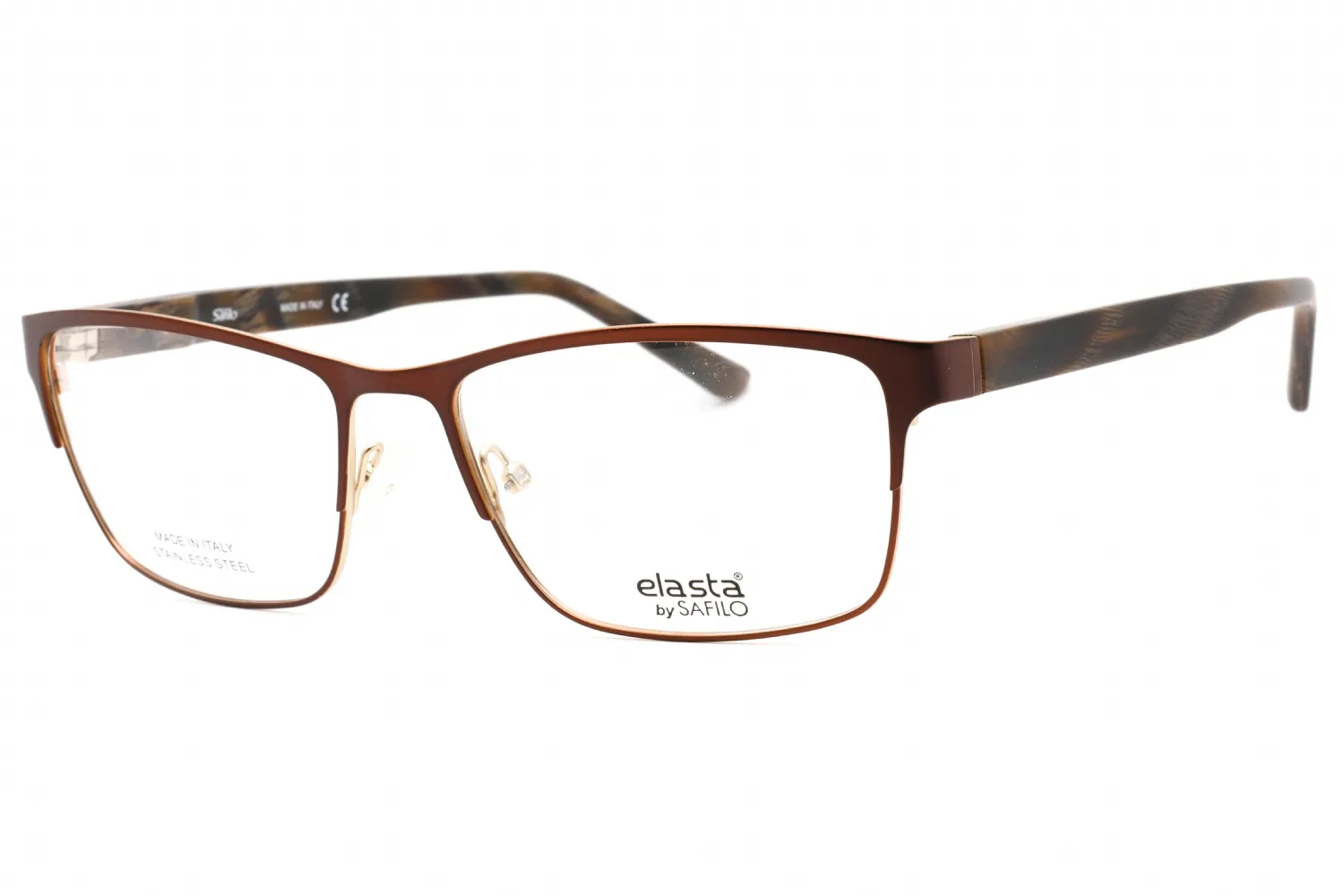 Elasta E 3123 0AAI 00 Eyeglasses Matte Brown Beige 57mm Men