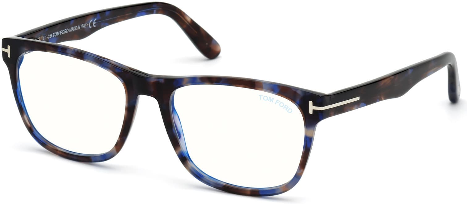 Tom Ford FT5662-B 055 Eyeglasses Shiny Blue 56mm Men