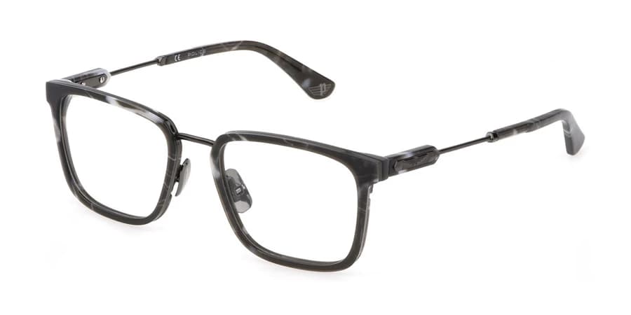 Police VPLF09 0568 Eyeglasses Grey Tortoise 53mm Men