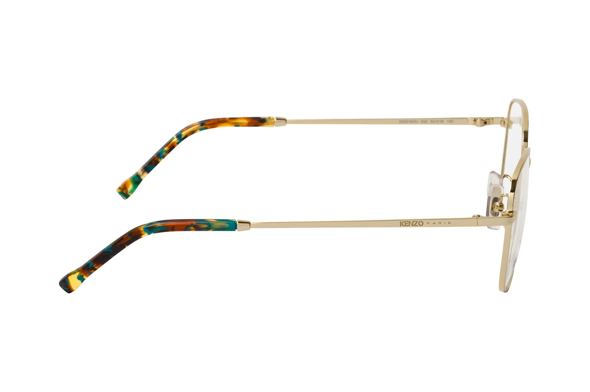Kenzo KZ50167U 032 Eyeglasses Shiny Gold 52mm Unisex 3
