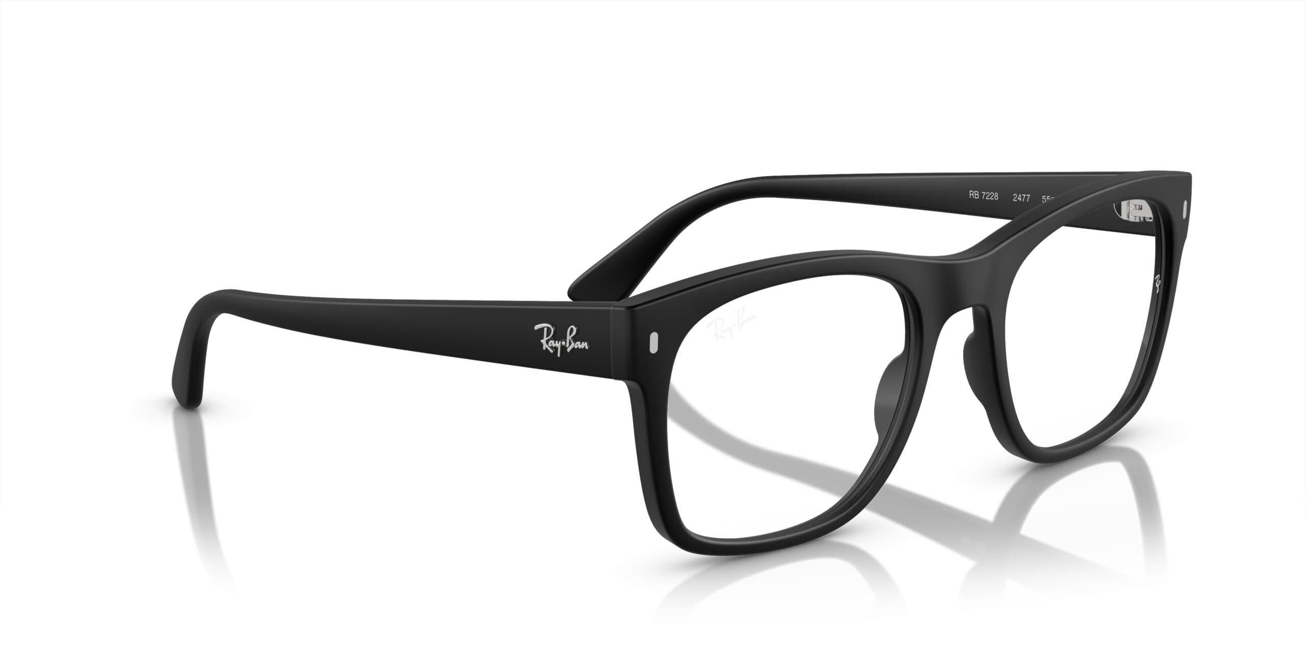 Ray-Ban RB7228 2477 Eyeglasses Matte Black 55mm Unisex 3