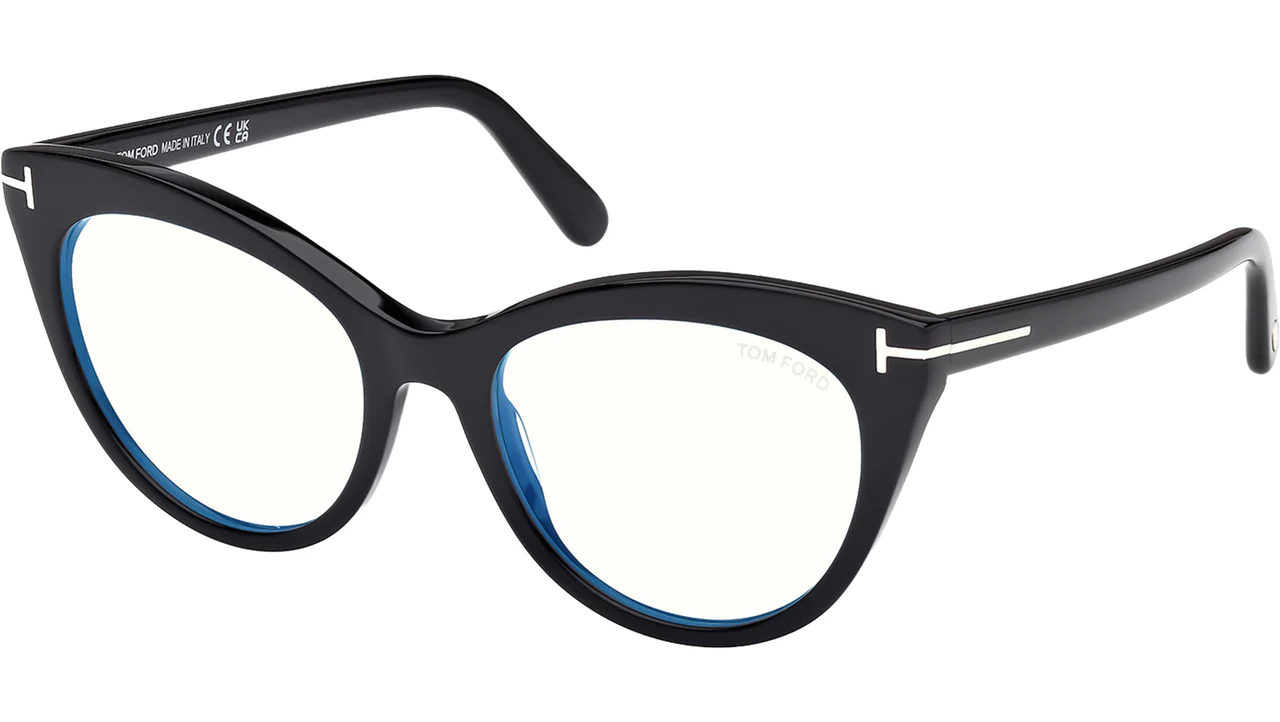 Tom Ford FT6091B 001 Eyeglasses Shiny Black 53mm Women