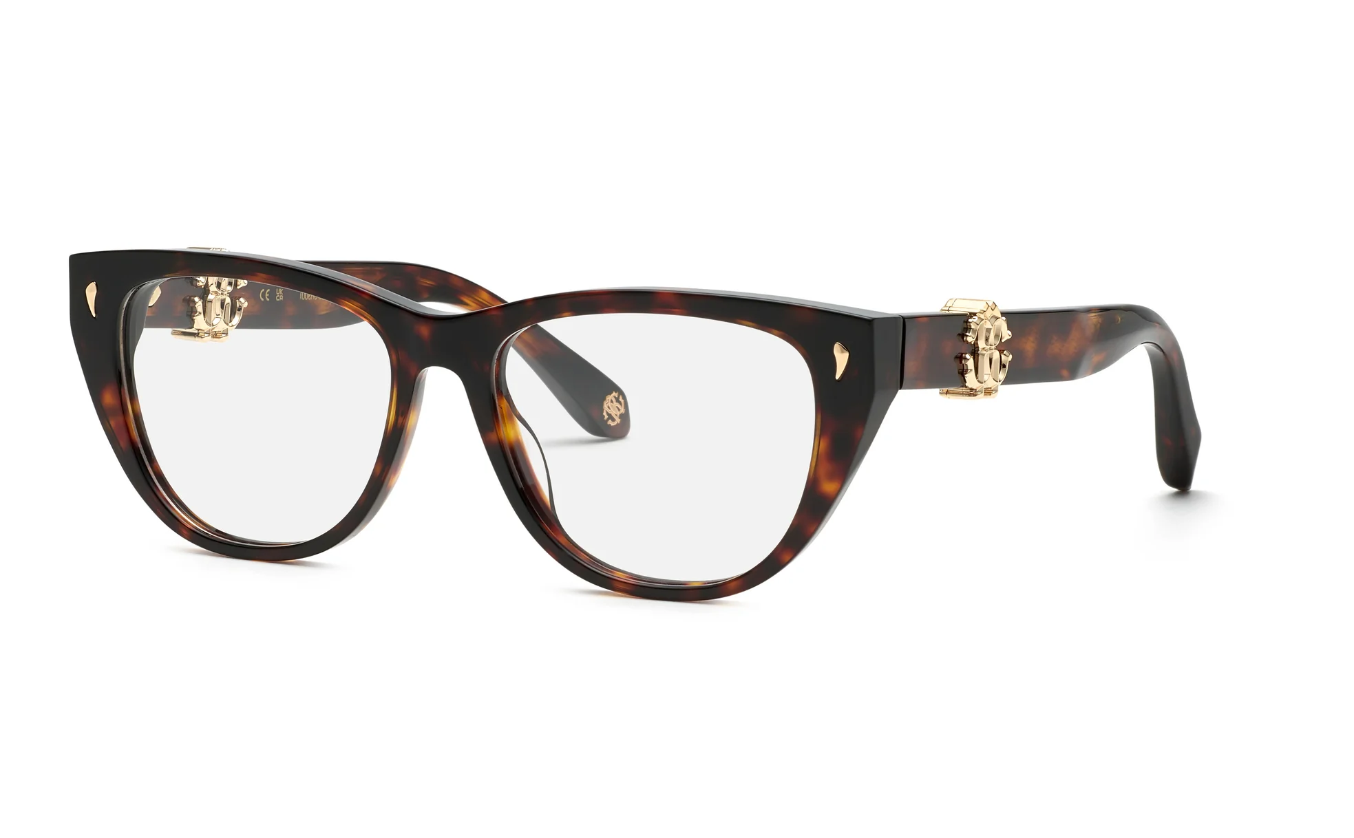 Roberto Cavalli VRC045 01AY Eyeglasses Shiny Dark Havana 54mm Women