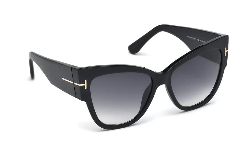 Tom Ford FT0371 01B Sunglasses Shiny Black 57mm Women 3