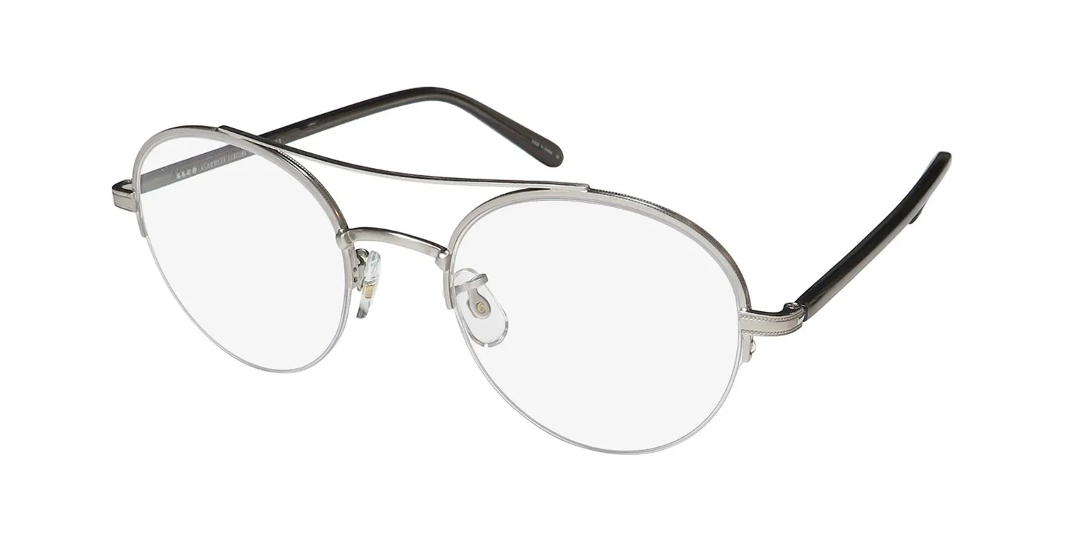 Garrett Leight Manchester Blue Light Technology bs-gcr Eyeglasses Brushed Silver 48mm Unisex