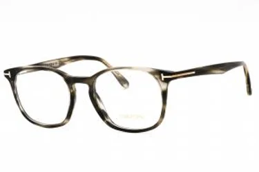 Tom Ford FT5505 005 Eyeglasses Shiny Striped Black 52mm