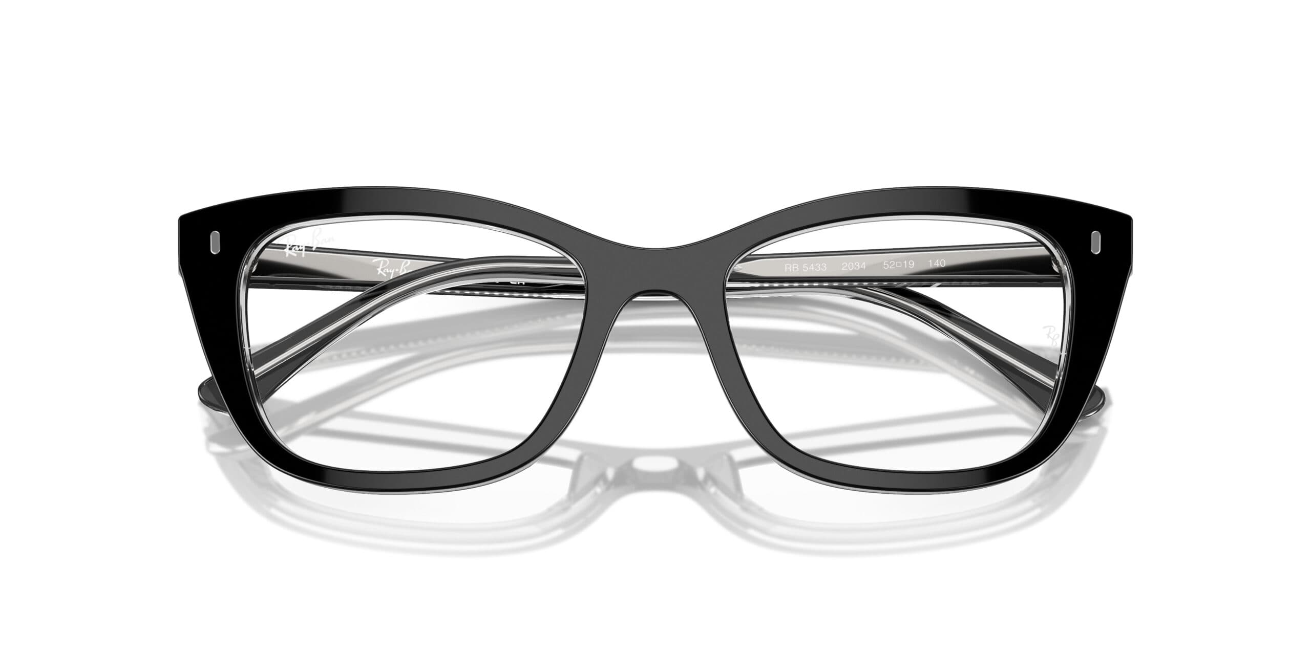 Ray-Ban RB5433 2034 Eyeglasses Black On Transparent 50mm Women 2