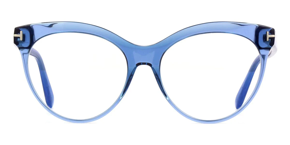 Tom Ford FT5827B 090 Eyeglasses Shiny Blue 55mm Women 2