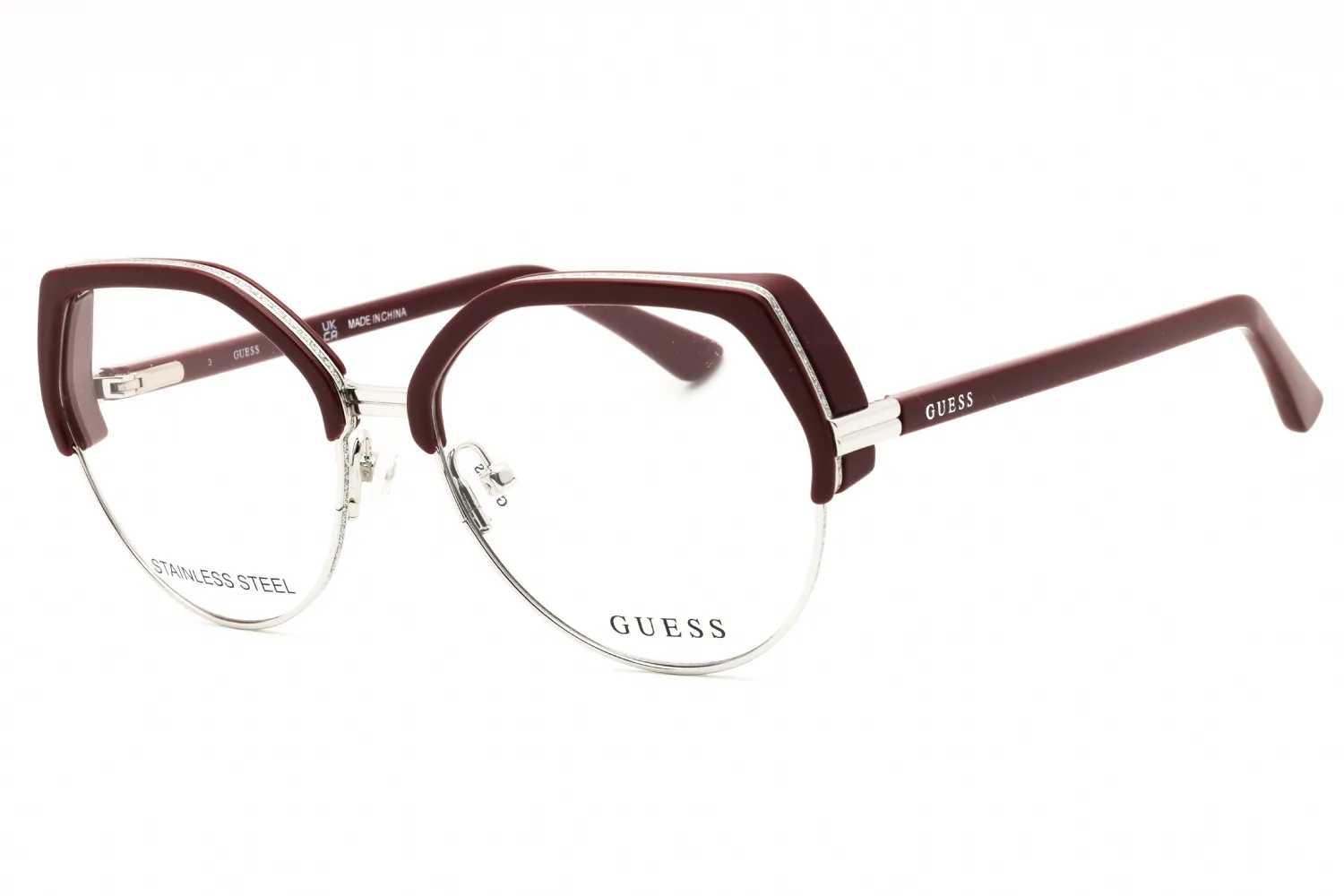 Guess GU2947 069 Eyeglasses Shiny Bordeaux 54mm Women