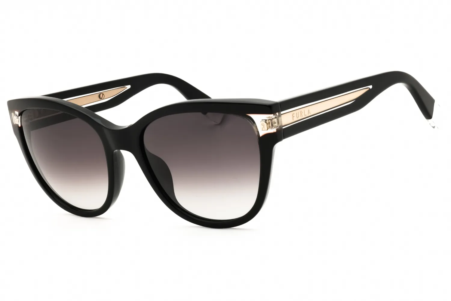 Furla SFU593V 0700 Sunglasses Glossy Black 54mm Women