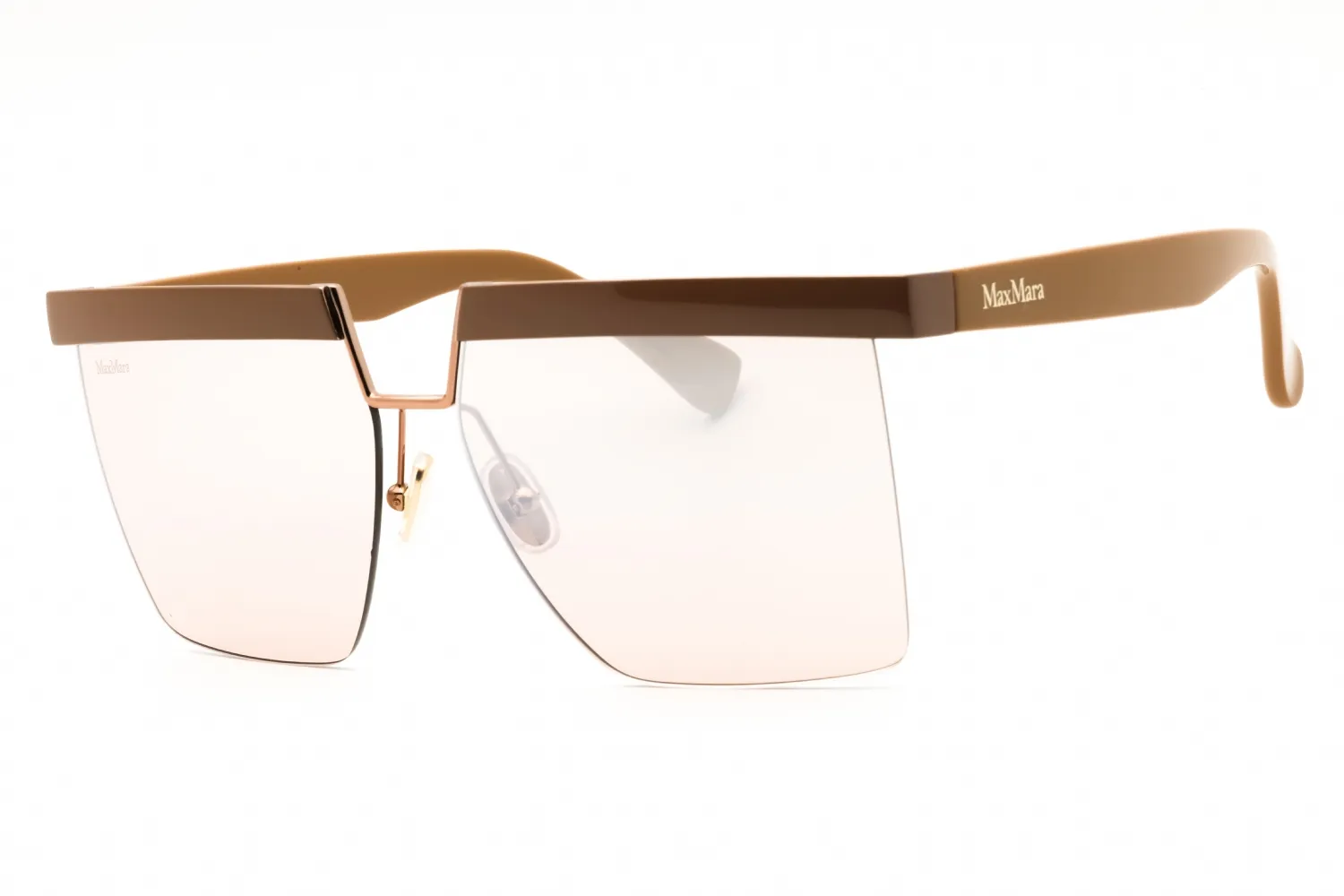 Max Mara MM0071 45G Sunglasses Shiny Light Brown 60mm Women