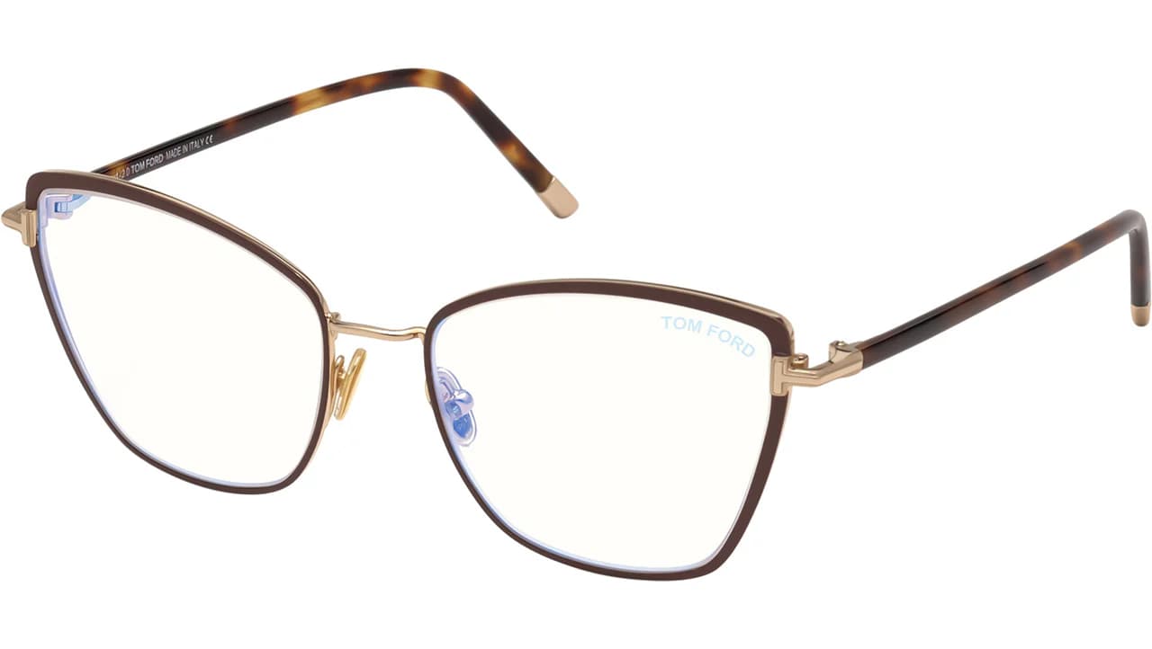 Tom Ford FT5740B 048 Eyeglasses Shiny Dark Brown 54mm Women