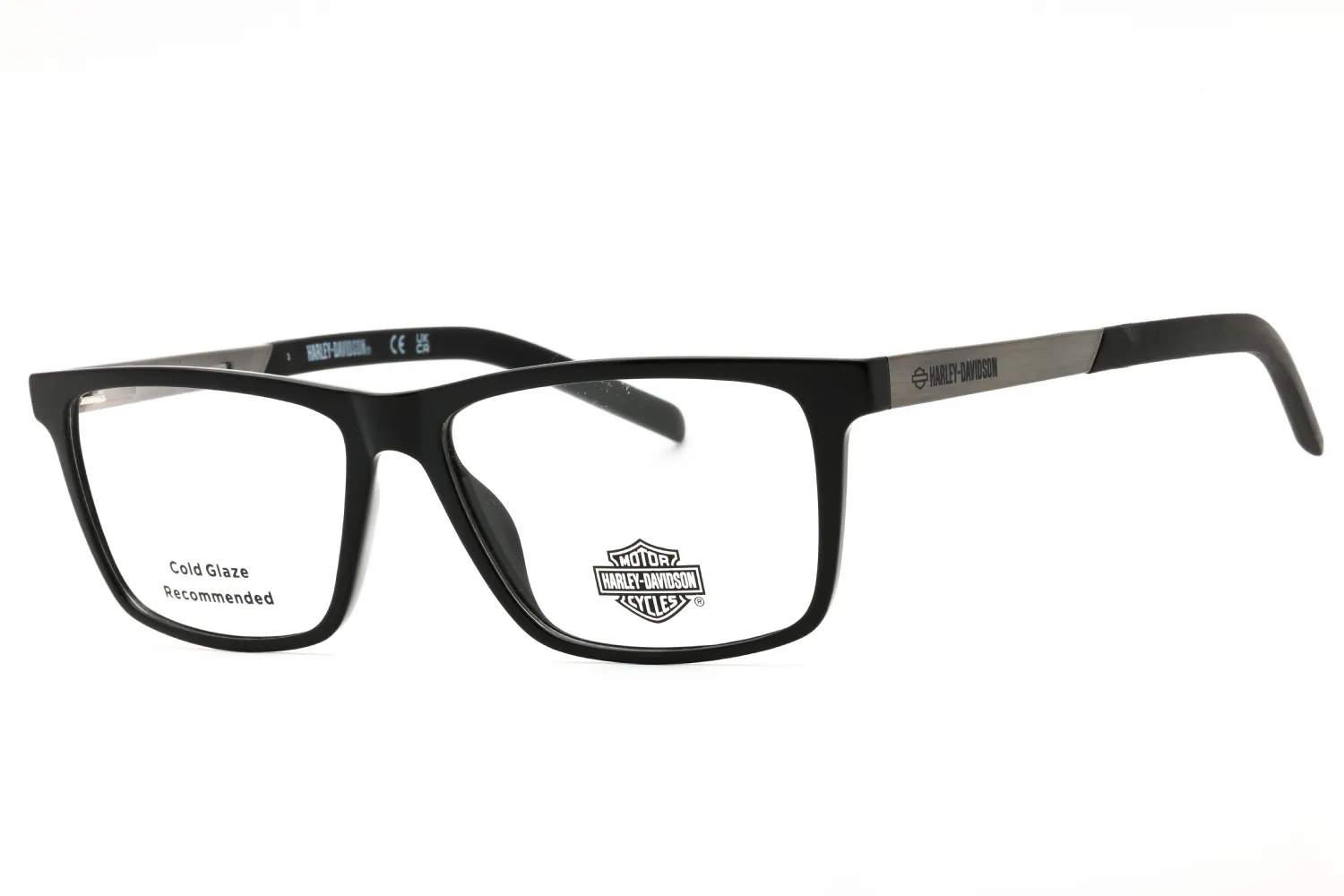 Harley Davidson HD00013 001 Eyeglasses Shiny Black 53mm Men
