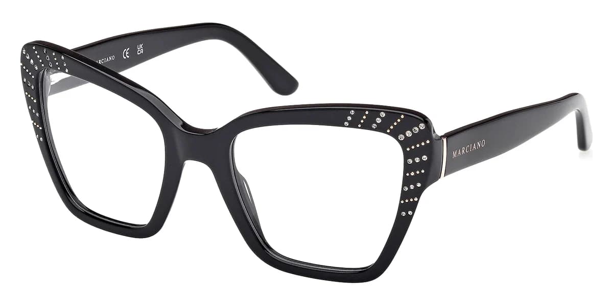 Marciano GM50034 001 Eyeglasses Shiny Black 53mm Women