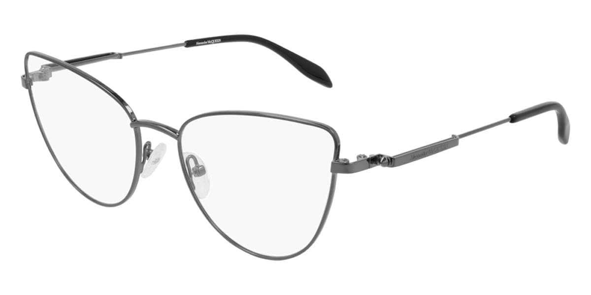 Alexander McQueen AM0268O 001 Eyeglasses Dark Ruthenium 55mm Women